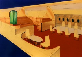 Airbus A 340-200 Lounge Area